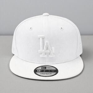 Los Angeles Dodgers New Era 9FIFTY Snapback Hat White on White MLB Cap Adult